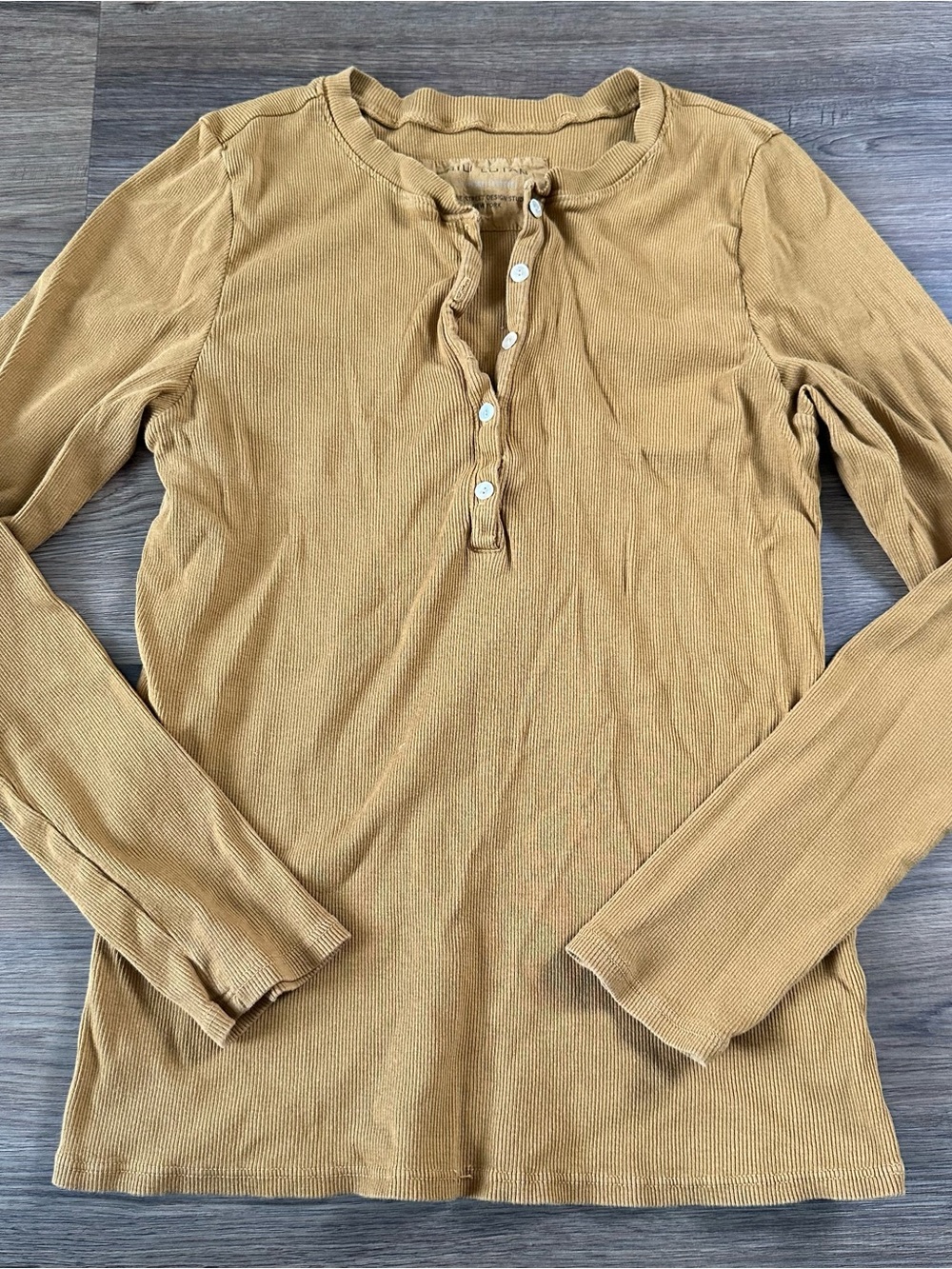 Nili Lotan Jordan Henley Long Sleeve Shirt Cotton Top Large Ribbed Slim Fit